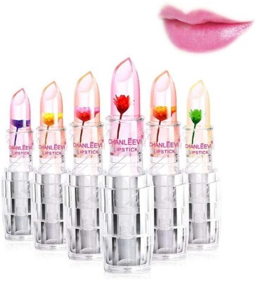 Mavles Beauty Magic Jelly Flower Lipstick Temperature Changing Lipstick Pack of 6(Pink, 60 ml)