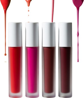 Vagons Red Edition Ultra Matte Long Stay Lipstick Set of 4(Red, 30 ml)