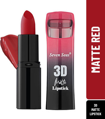Seven Seas 3D Matte Lipstick Velvet Smooth Full Coverage(Matte Red, 5 g)