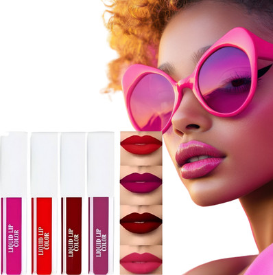 Vagons Red Collection Waterproof Smudge-Free Lipstick Pack of 4(Red, 30 ml)