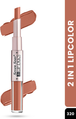 Seven Seas Lip Duo 2 In 1 Liquid Lipstick with Lipstick For Her(Sepa Skin-I, 3 ml)