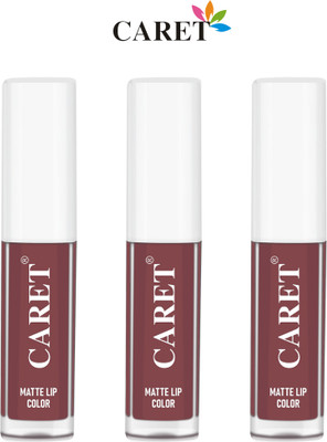 Caret 12 Hour Long Stay Matte Liquid Lipstick Combo oF 3(Brown, 6 ml)