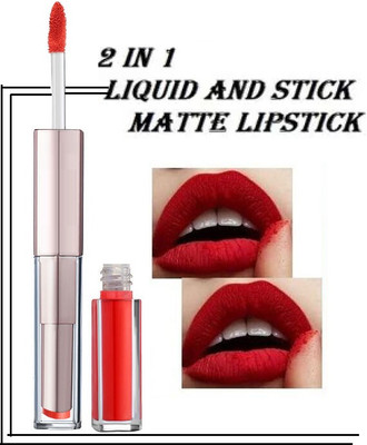 winry 2 IN 1 RED CRAYON AND LIQUID MATTE FINISH LIPSTICK FOR ALL SKIN TYPE(RED, 10 g)