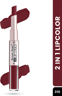 Seven Seas 2 in 1 Lipstick Full Coverage Comfortable 2 in 1 Lipstick + Liquid Lipstick(Claret, 3 ml)