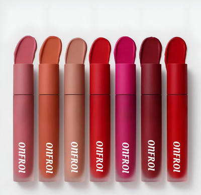 Onfroi LIPSTICK COMBO PACK OF 8 LIQUID MATTE LONG LASTING SMUDGE PROOF LIPSTICK(Red, Fuchsia, Cherry, Deep Burgundy, Mauve Pink, Terracotta, Chocolate Brown, Cool-Toned Nude, 24 ml)