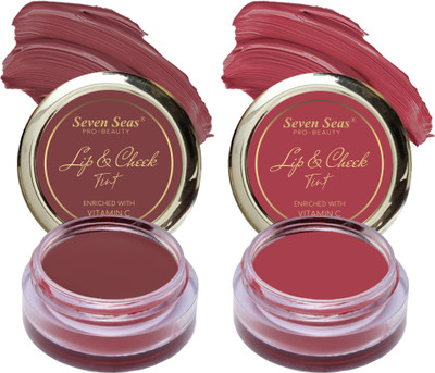 Seven Seas Lips & Cheek Tint Combo Pack Of 2 Enriched With Vitamin C Tint With Brush(Copper Rust & Hippie Pink, 16 ml)
