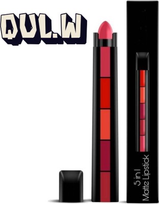 Qul.w FAB 5 Red, 5-in-1 Lipstick, Smooth Matte Finish Lips,Intense Color NE65(Red, 7.5 g)