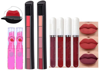 lately Red Edition 4 Mini Matte Lipstick with 5in1 creamy lipstick & lipbalm(multicolour, 12 ml)