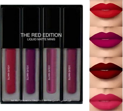 Vagons Red Edition Transfer-Proof 4pc Lipstick Set(Red, 30 ml)