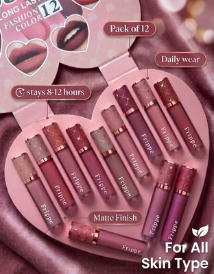 FRIPPE 12 Trendy Lipstick Shades Combo Pack(Multicolor, 30 ml)