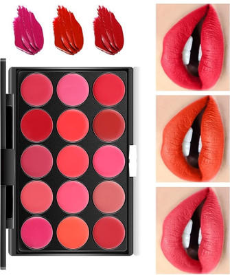 KAIASHA PERFECT MATTE FINISH NEW 15 COLOR WATER PROOF & LONG LASTING LIPSTICK PALETTE(MULTI, 10 g)