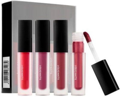 bluset red edition matte lipsticks set of 4(multicolors, 12 ml)