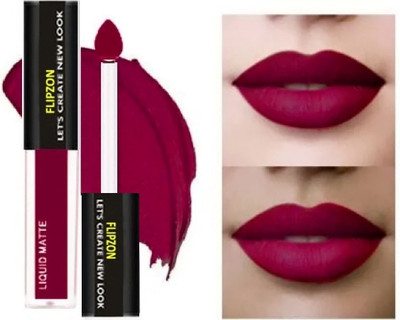 FLIPZON |Non-Transfer| Waterproof| Smudge-Proof|Matte Longlasting|Liquid Lipstick(maroon pout, 4 ml)