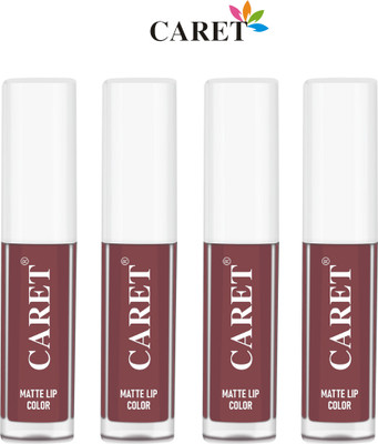 Caret Long Lasting - Long Stay Matte Liquid Lipstick Pack Of 4(Brown, 8 ml)