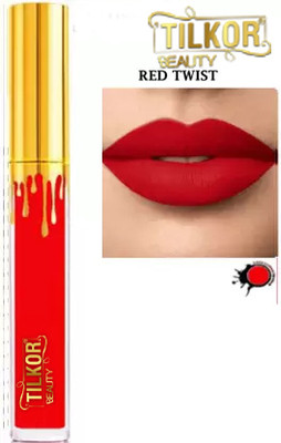 TILKOR Non Transfer Professionally Longlasting Liquid Lipstick(Red Twist, 8 ml)