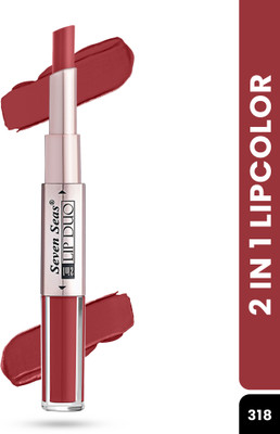 Seven Seas 2 in 1 Lipstick Full Coverage Comfortable 2 in 1 Lipstick + Liquid Lipstick(Cardinal, 3 ml)