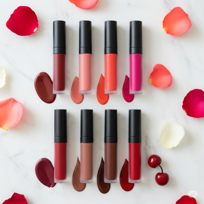 BeAssure DCLong Lasting Liquid Matte Lipstick Pack of 8(Multicolor, Multicolor, 14 ml)