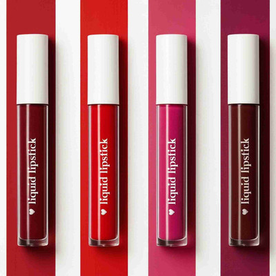 Hezruck Red Matte Liquid Lipstick Set of 4 – Long Lasting & Waterproof(Multicolour, 16 ml)