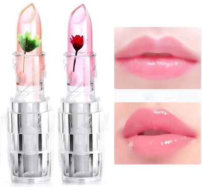 Earthcon Jelly Flowers Lipstick With color Changing(Pink, 20 g)