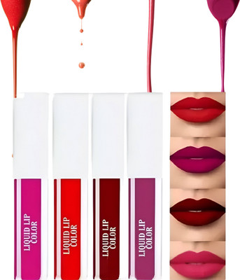 Vagons 4pc Waterproof Smudge-Proof Red Edition Lipstick Set(Red, 30 ml)
