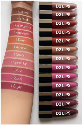 D2 LIPS Semi-Matte Liquid Lipstick with SPF 32(MULTICOLOR, 20 ml)
