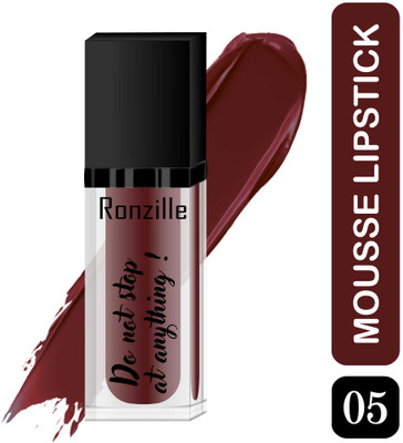 RONZILLE Liquid Mousse Lipstick Non Transffer Lasts Upto 12 hr. Wine Touch Shade 5(Wine Touch, 5 g)