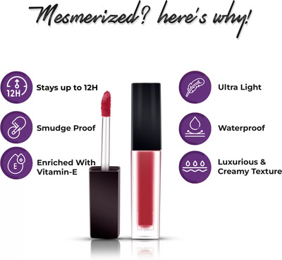 LARA KOSSLER MATTE ME LONG LASTING WATERPROOF LIQUID LIPSTICK(MAROON, 15 ml)