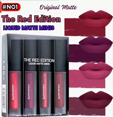 zailie New Matte Lipstick Combo Pack 4 RED Edition(green, 16 ml)
