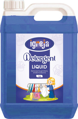 IGREJA Washing machine liquid detergent top load and front load -Blue (5 ltr) Aqua Liquid Detergent(5000 ml)