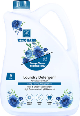 K2SQUARE Concentrated Laundry Detergent for Fabric Care, for front & top load machine Aqua Liquid Detergent(5 L)