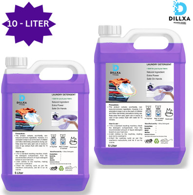 dillxa Antibacterial Cloth Washing Liquids Top & Front Load Machine Liquid - 10 L\ Lavender Liquid Detergent(2 x 5 L)