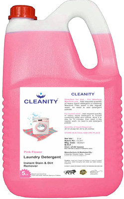 cleanity Washing machine liquid detergent 5 ltr also use for hand wash,Liquid Detergent 5L, Suitable for top load detergent and front load (5000ml) Lily Liquid Detergent(5000 ml)