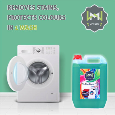 MIZZIWASH Washing machine liquid detergent top load and front load (MIX FLOWER, 5 L-GREEN) Multi-Fragrance Liquid Detergent(4500 g)