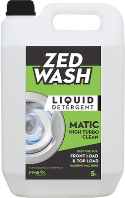 Zedwash Premium Laundry Wash Liquid Detergent 5L, For Top and Front Load Washing Machine with useful for Baby Sensitive Skin | Non Toxic Lime Liquid Detergent(5 L)