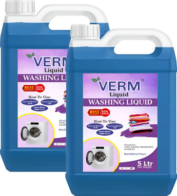 VERM LIQUIDS Natural liquid 10L|Best For Front & Top load Machines Fresh Jasmine Liquid Detergent
