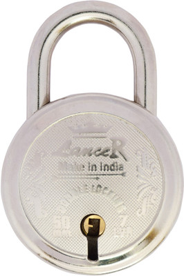 First connect 50 MM Lock Heavy Shackle Double Locking System For Home, Door, Gate Padlock(Silver)