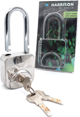HARRISON CX-3000 L/S - Premium Stainless Steel Computerized Key (12 Pins) - 60 MM Padlock(White)
