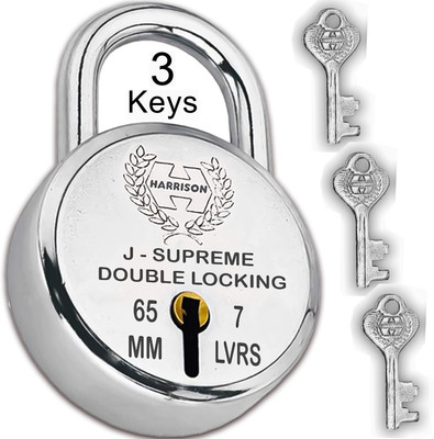 HARRISON J-SUPREME-0672 Double Locking 65mm BCP Padlock with 7 Lever, Padlock(Silver)