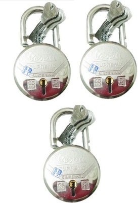 Loki MM 3 PCs LOCK 12 KEYs Padlock(Silver)