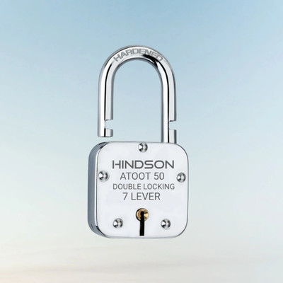 HINDSON Small lock and key door lock for home,7 lever gate Atoot 50 door Padlock(Silver)