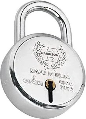 HARRISON 0643 J Supreme Round 65mm BCP Padlock with 6 Lever, Padlock(Silver)