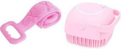 Corevalue Combo Silicone Body Bath Back Scrubber and Body Bath Brush-(Pack of 2)