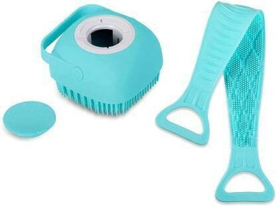 ks trade (Pack of 1 Bath Brush Scrubber with 1 Shampoo Dispenser Scrubber)