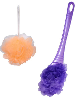 Ajaycollections Loofah(Pack of 2, Purple, Peach)