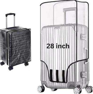 PREVAILER Trolley Suitcase Waterproof Cover for Travelling Luggage Cover Transparent Trolley Bag Cover PVC Dust Proof Cover Luggage Bag cover Luggage Cover(Pack of 1, 28 Inch Large (68 x 46 x 33 cm), tranprent)