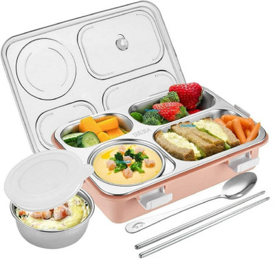 RBGIIT Stainless Steel 4 Compartment Leak Proof Lunch Box 4 Containers Lunch Box(1000 ml, Thermoware)