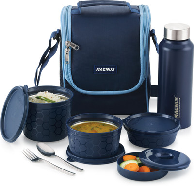 Microwave EVA 5 Easy Lock Lunch Box-Blue(1750ML) 5 Containers Lunch Box(1750 ml)