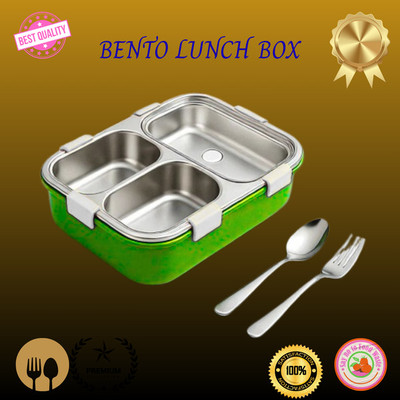 EVARA INTERNATIONAL Lunch Box 3 Compartment Leakproof Stainless Steel With SPOON & FORK_LG13 3 Containers Lunch Box(1010 ml, Thermoware)