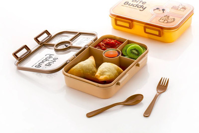 di select Bite Buddy Lunch Box 4 Compartment With Spoon & Fork 4 Containers Lunch Box(1000 ml)