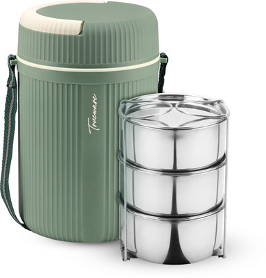 Trueware Quick Meal 3 Insulated Hot Lunch Box With 3 SS Container 300 ML Each 3 Containers Lunch Box(900 ml, Thermoware)